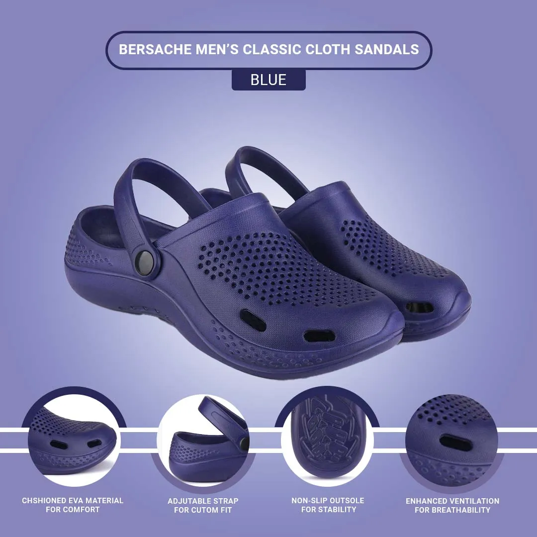 Bersache Extra Soft Classic Casual with  Regular wear with Ultra Soft & Flexibility Technology Clogs for Men's & Boy's 6071-Blue Heel Slippers