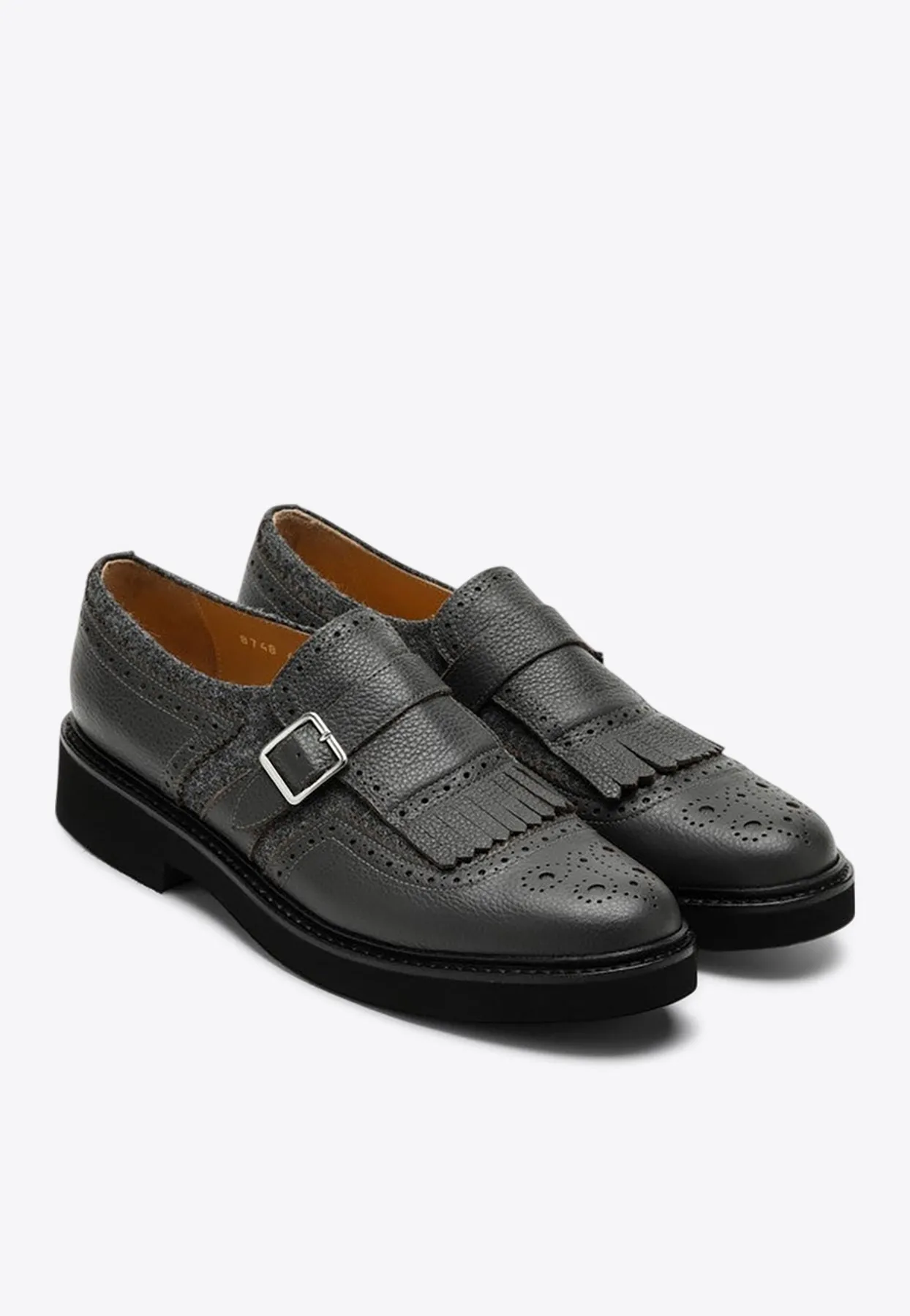 Leather Fringed Brogue Loafers Gucci Leather Loafers