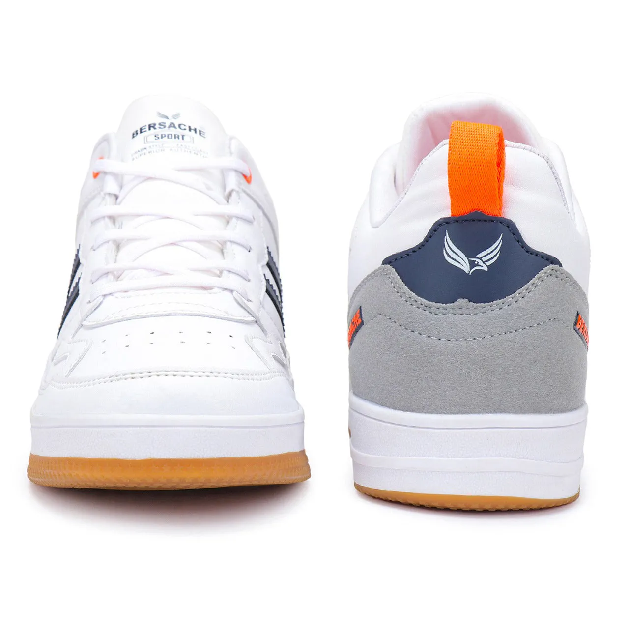 Big Feet Slippers Bersache Lightweight Sports Running Shoes For Men White-9057