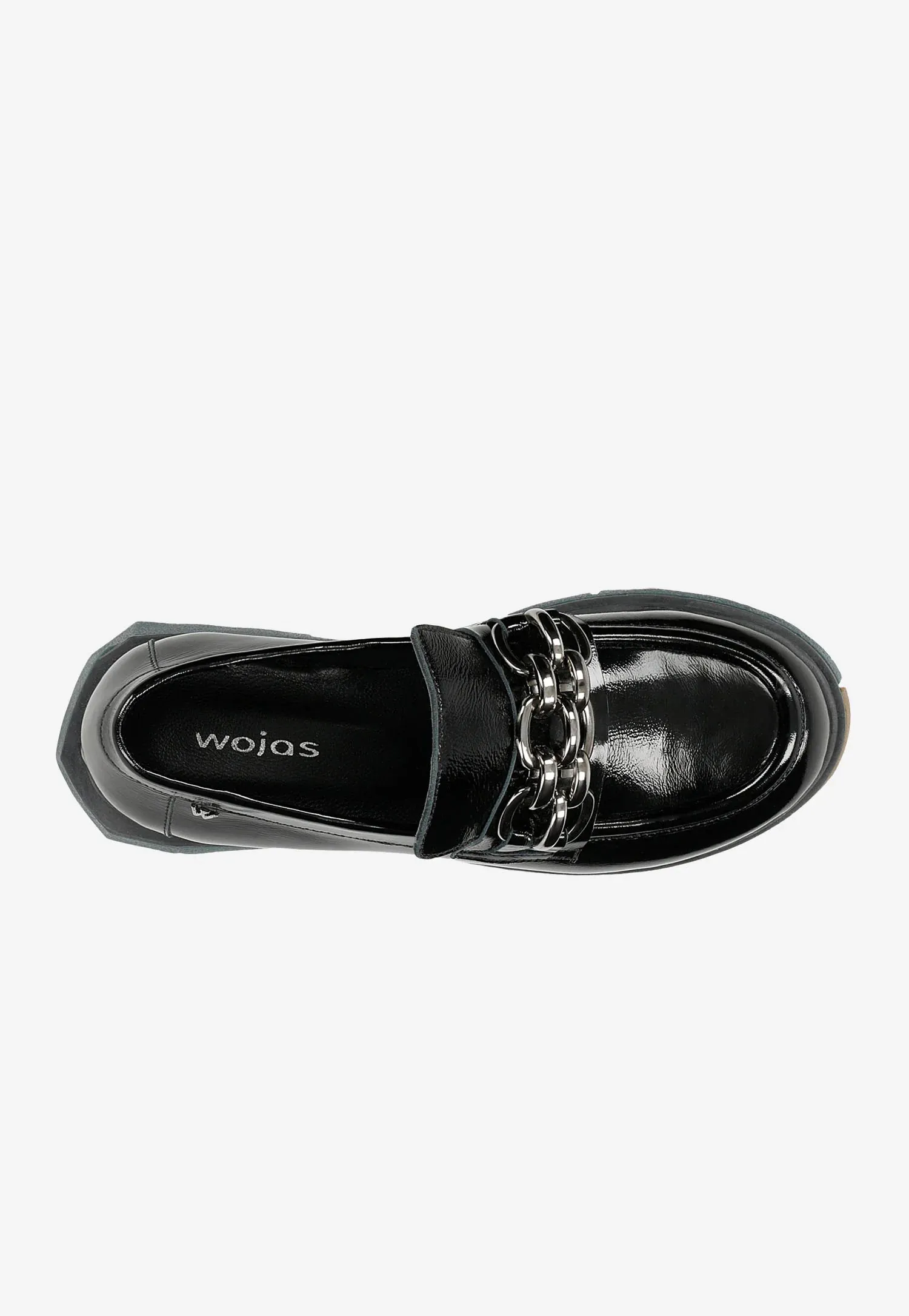 Wojas Black Leather Loafers with Two-color Soles | 4617631 Oxford Leather