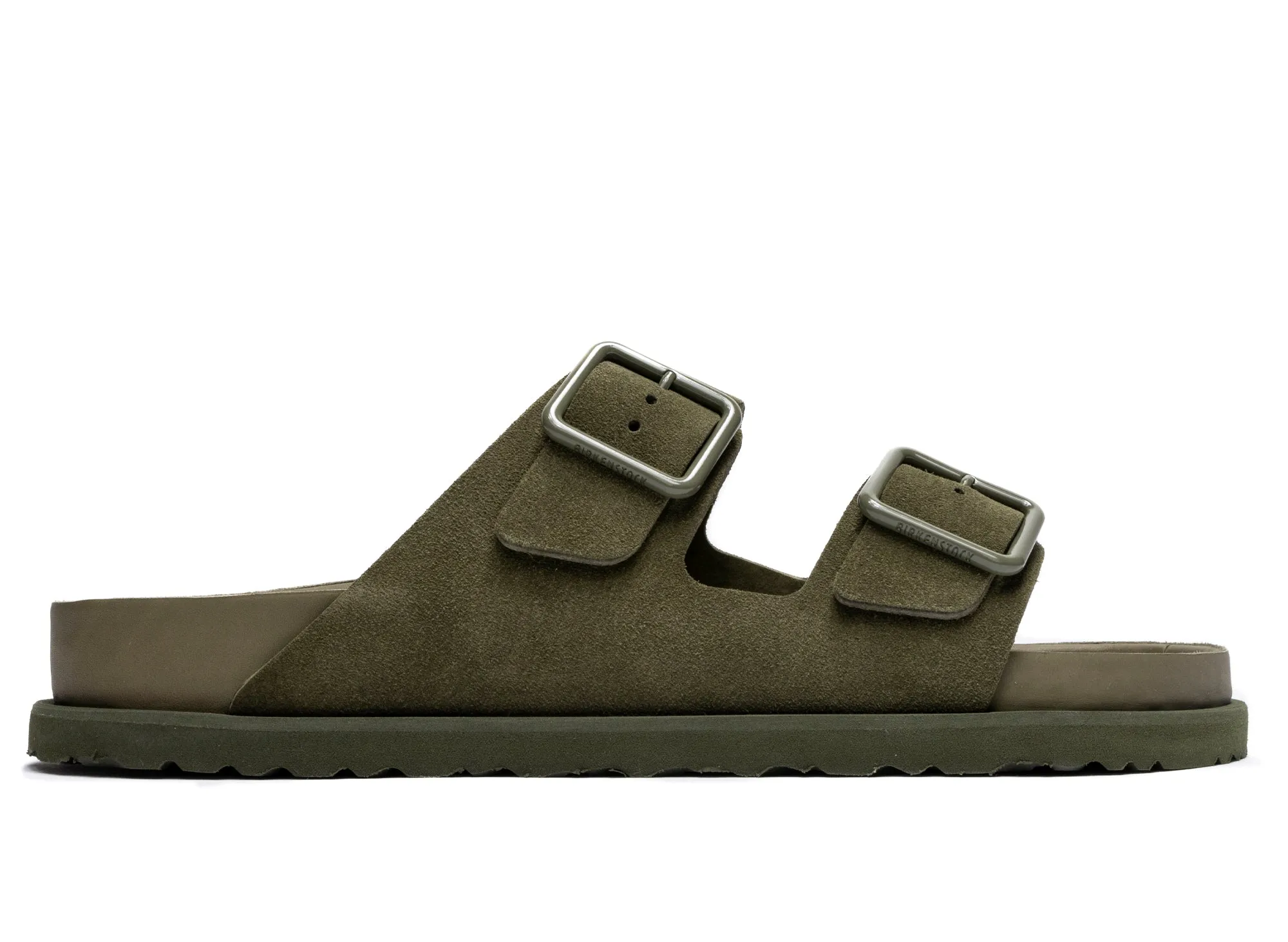 Birkenstock 1774 Arizona Suede/Leather in Moss Green Active Sandals