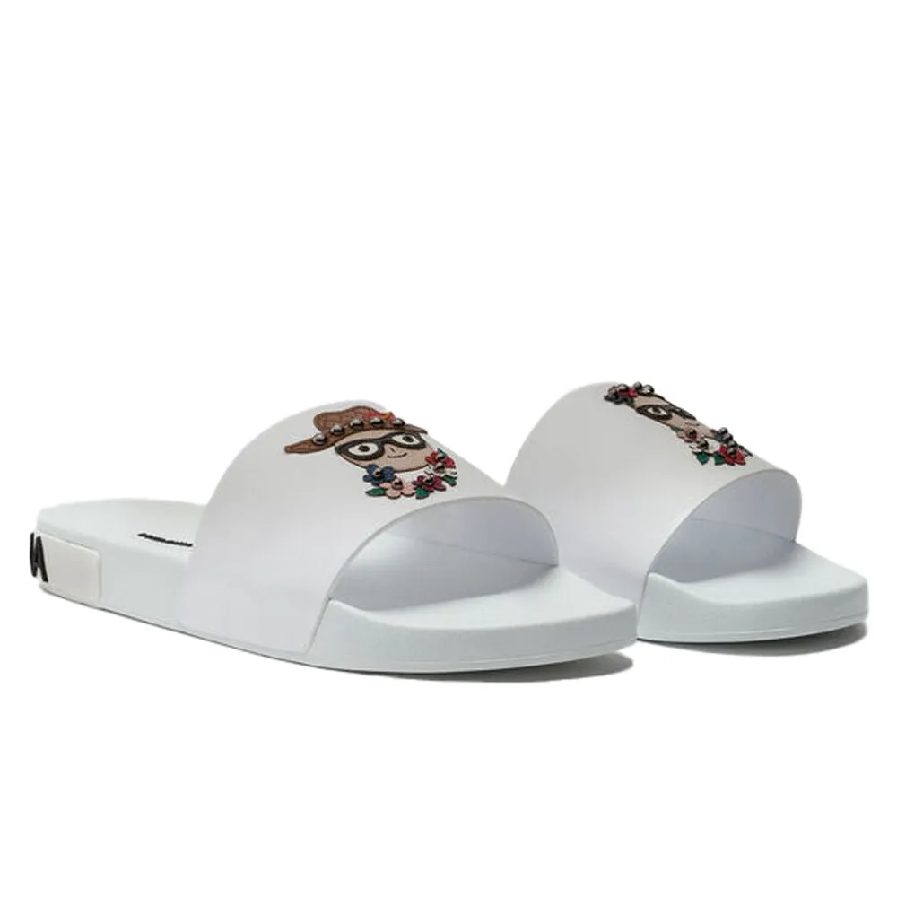 Sandals Royal Resort Reviews Dolce & Gabbana Elegant White Calfskin Rubber Slippers