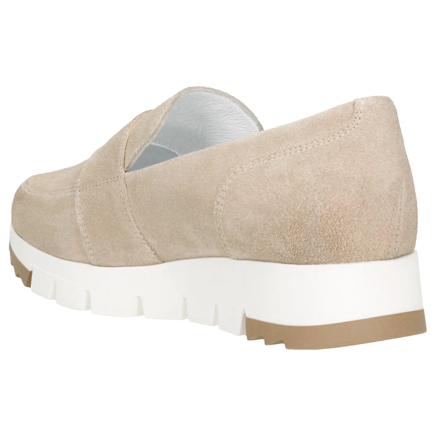 Wojas Beige Leather Loafers with Golden Logo | 4613564 Viv Classic Oxfords