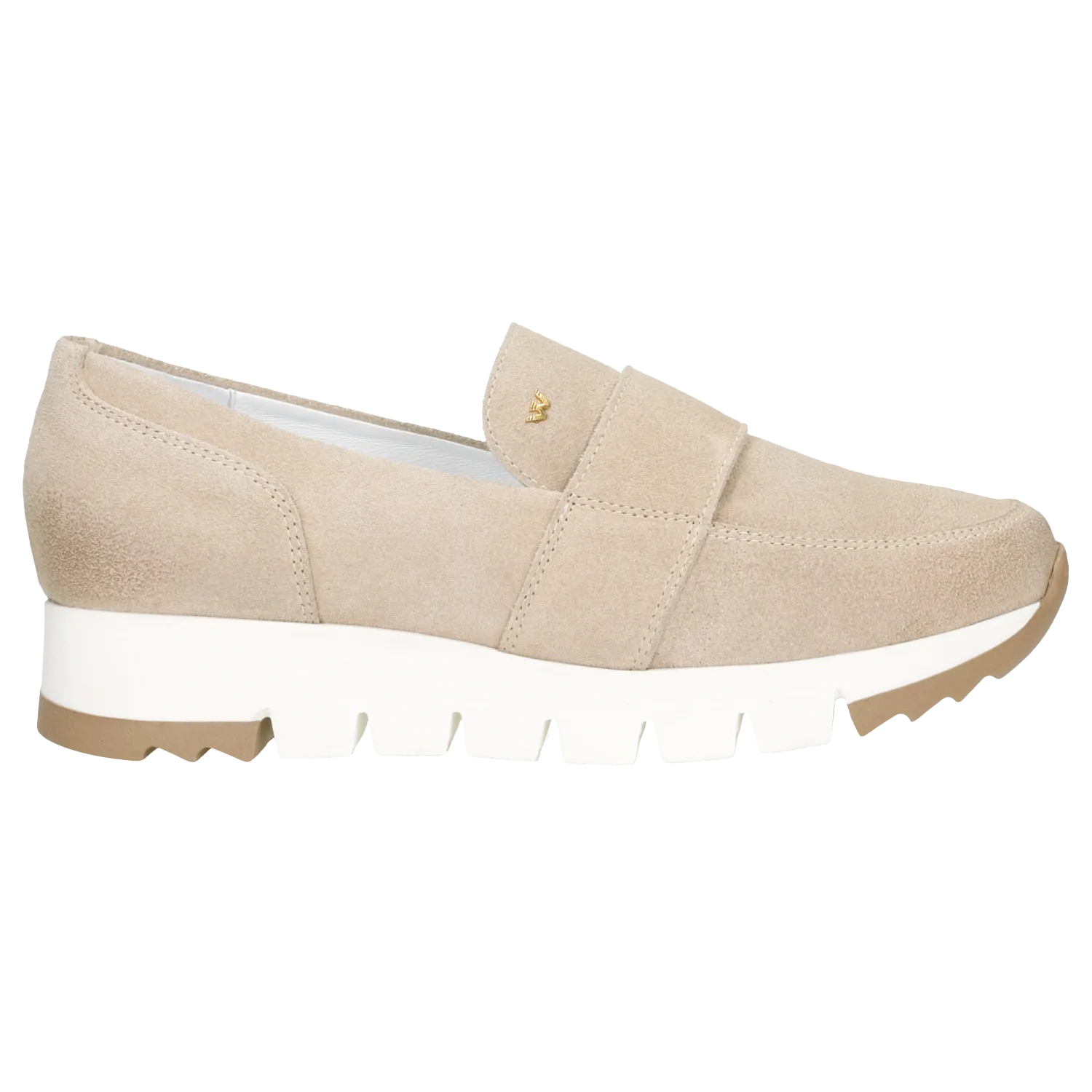 Wojas Beige Leather Loafers with Golden Logo | 4613564 Polo Oxford Shirt