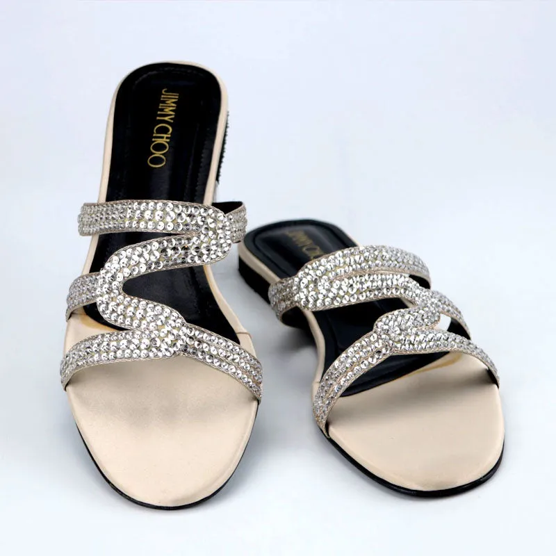 Luxury Stones Embellishment High-End Fancy Flats for Women #1809 #22 Bootie Slippers