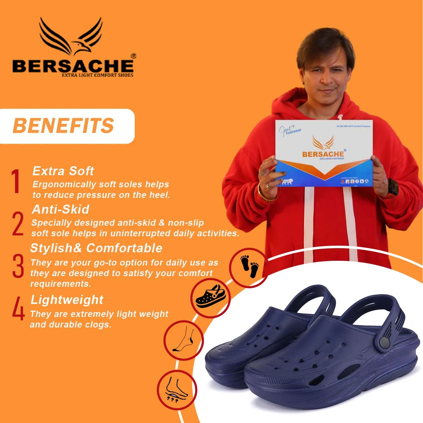 Australian Sheep Slippers Bersache Extra Soft Classic Casual with  Regular wear with Ultra Soft & Flexibility Technology Clogs for Men's & Boy's 6062-Navy