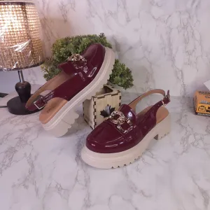 Maroon Patent Platform Sandals Nike Air Max 1 Prm Se Casual Shoes