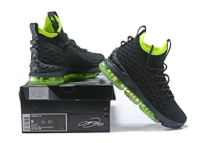 Supportive Asics Shoes Nike Lebron XV 15 Black Green Men Shoes Sale Size US 7-12