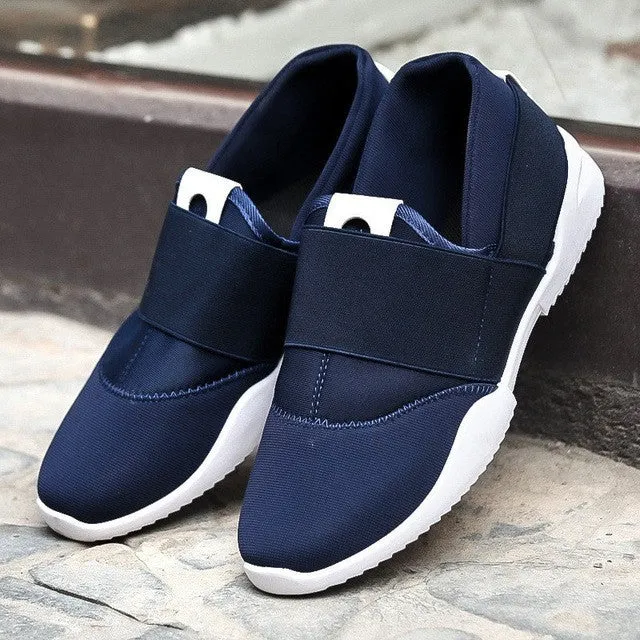 Athletic And Casual Shoes Men Casual Shoes Canvas Flats Size 39-44 Summer Comfortable Fashion Patchwork Men Shoes Flat Slip On Elastic Plimsolls Driving