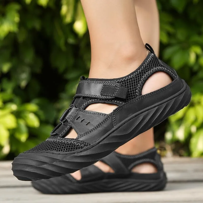 Balenciaga Sandals Men Sandals Genuine Leather Handmade Beach Shoes