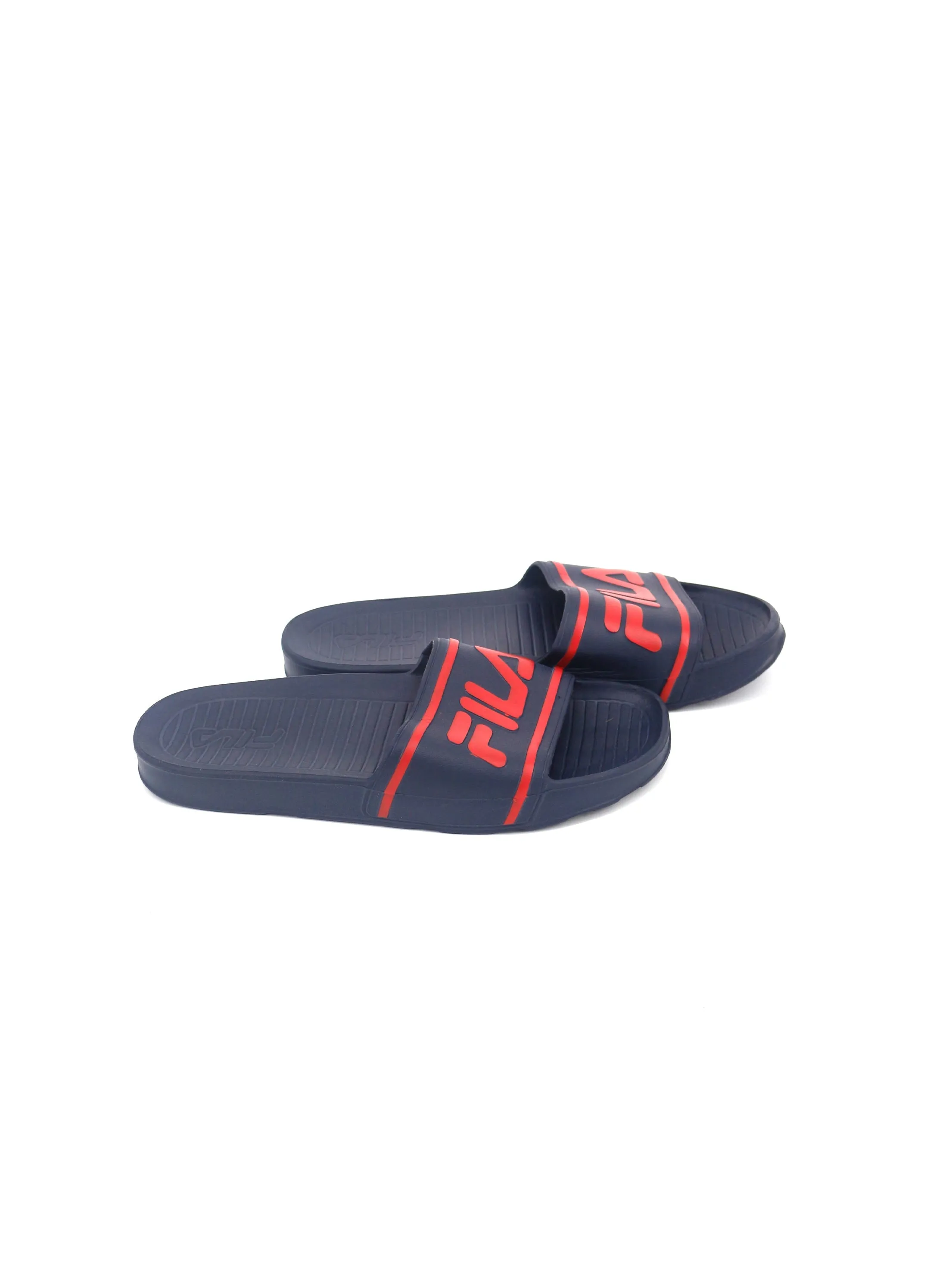 Men's Brand Logo Printed Slide,Navy Belgian Slippers
