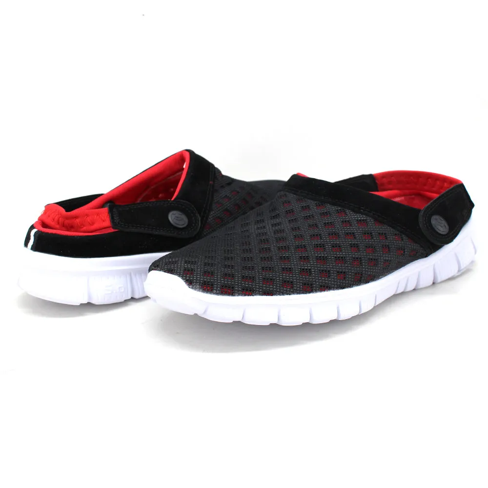 Men's Breathable Mesh Slipper,Black German Slippers