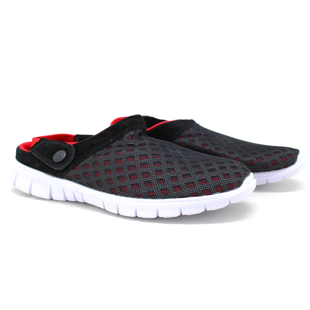 Men's Breathable Mesh Slipper,Black Arch Support Indoor Slippers