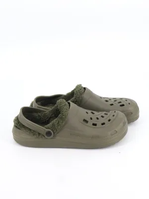 Men's Faux Fur Slippers,Olive Fun Slippers