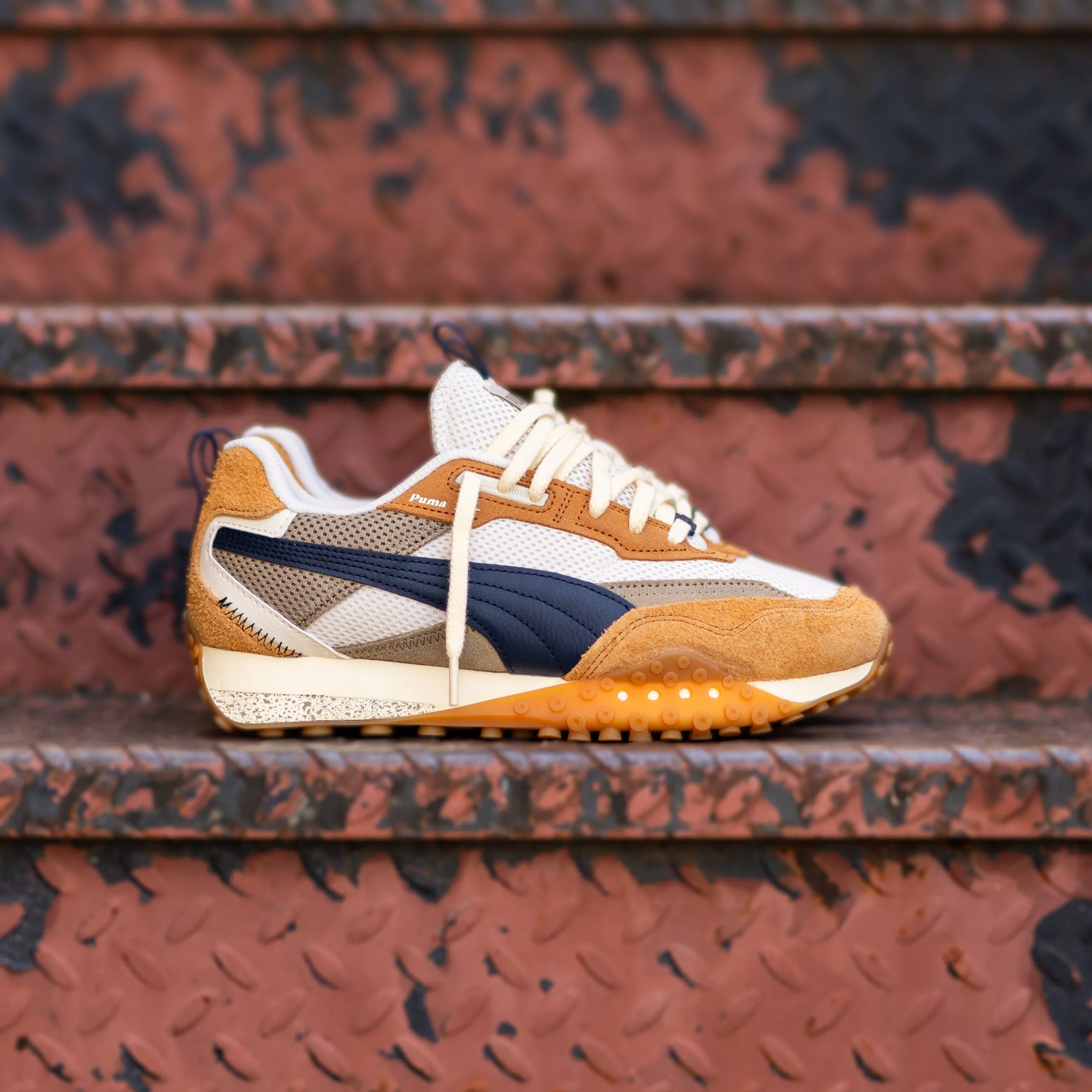 Mens Puma Blacktop Rider Preppy (Alpine Snow/Caramel Latte) Newborn Puma Shoes