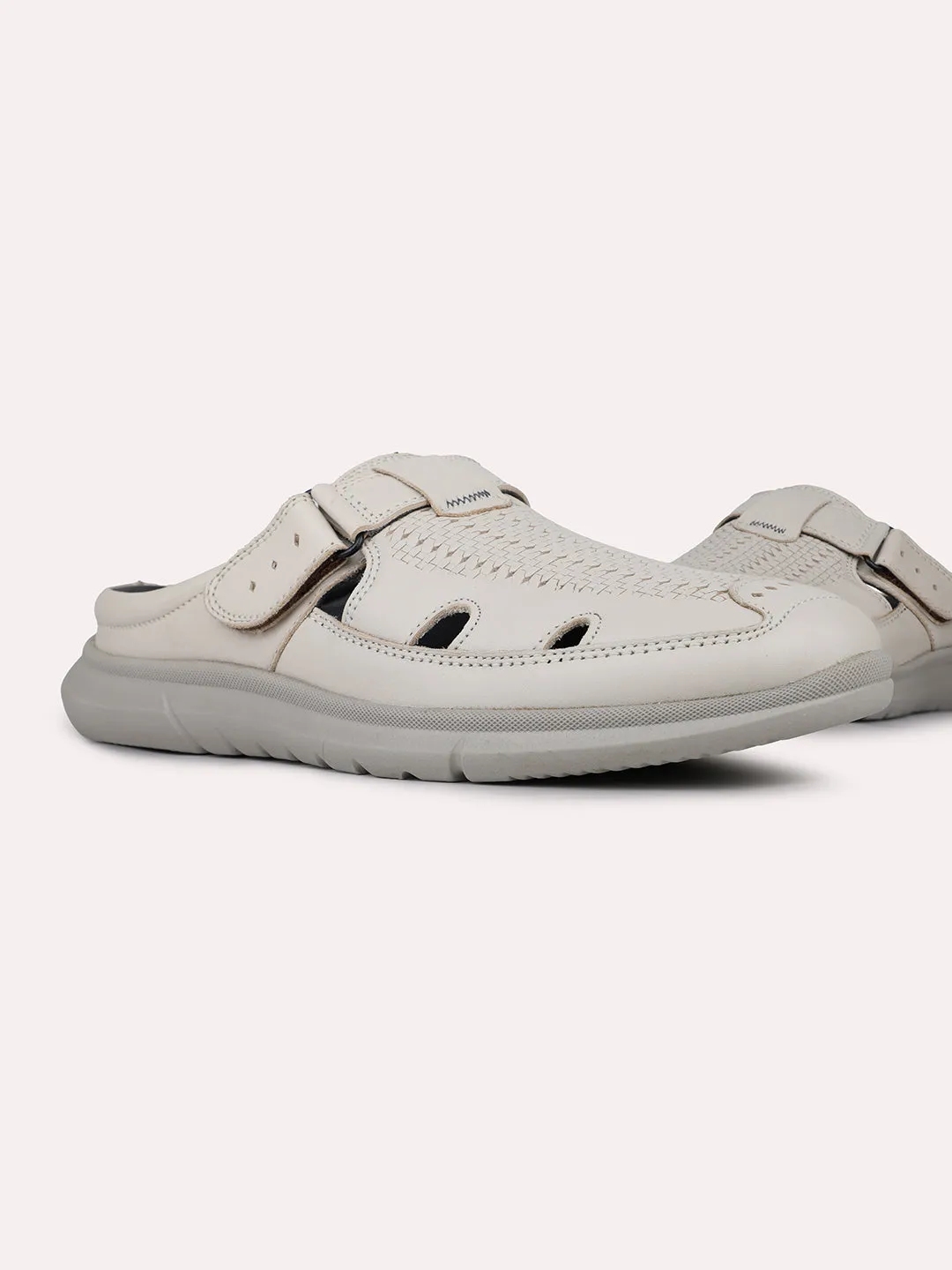 Sandals Christmas 2024 Mens White Solid Round Toe Casual Sandals
