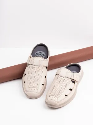 Best Sandals For Walking Long Distances Mens White Solid Round Toe Casual Sandals