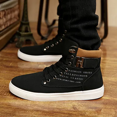Casual Converse Shoes Merkmak Newly Ankle Men Boots 2016 Autumn Winter Wedge Fashion Fur Warm Winter Boots For Man British Style Casual High Top Shoes