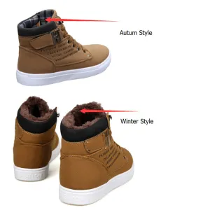 Casual Under Armour Shoes Merkmak Newly Ankle Men Boots 2016 Autumn Winter Wedge Fashion Fur Warm Winter Boots For Man British Style Casual High Top Shoes