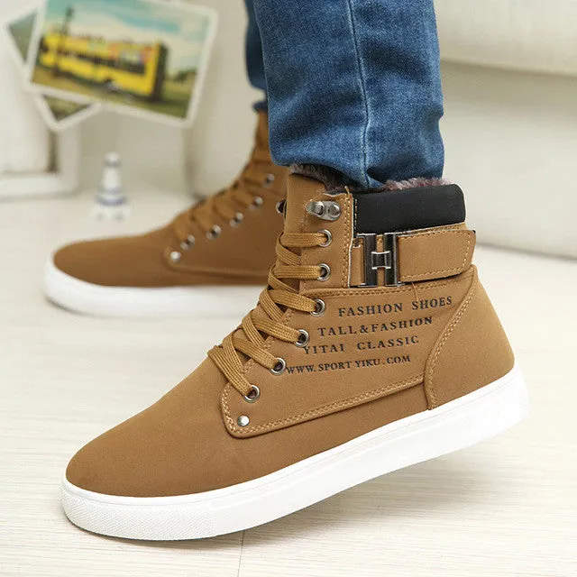 Casual Shoes Supplier Men Ankle Boots with Thick Fur Casual Shoes