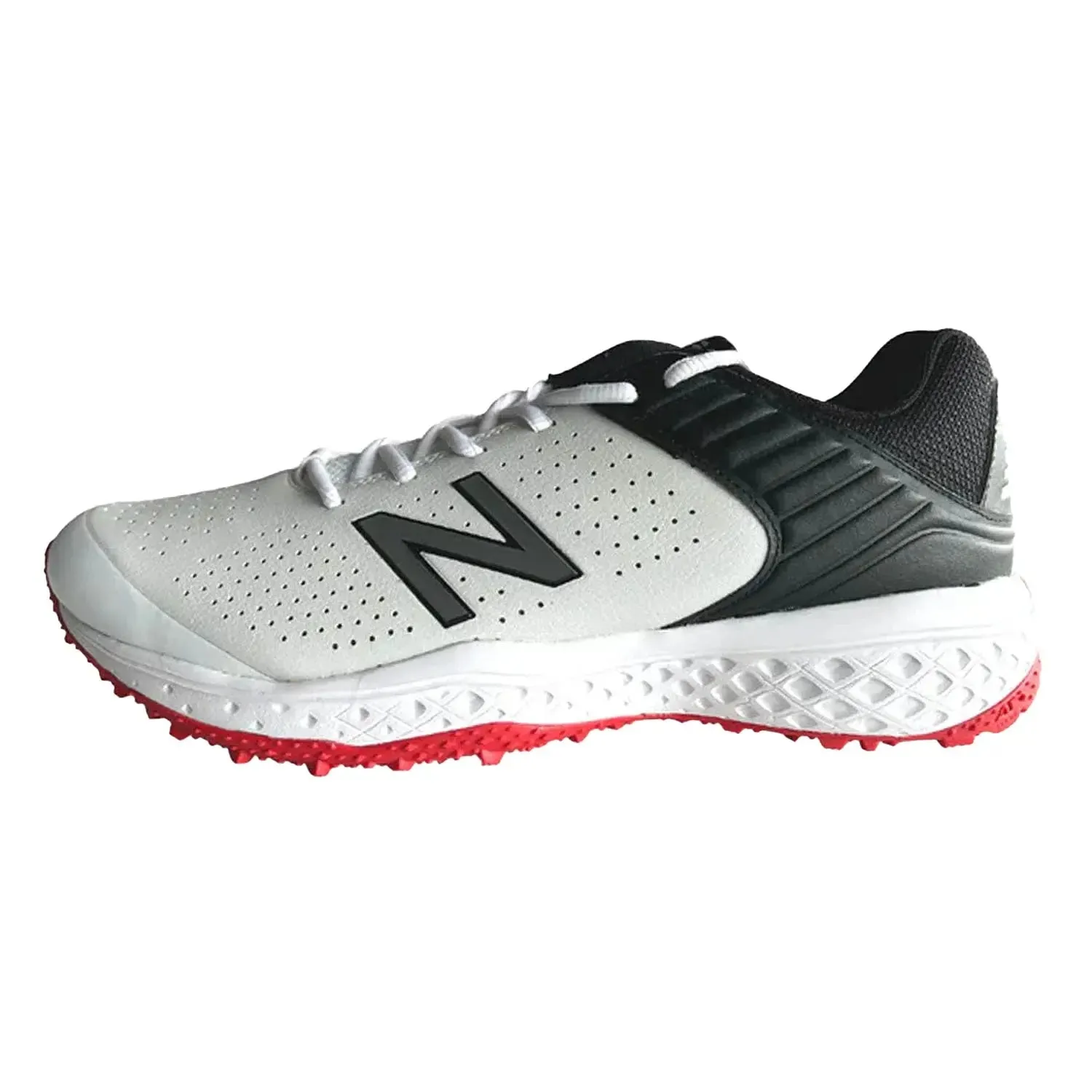 New Balance CK 4020 k4 Rubber Cricket Shoes - White/Red New Balance Combat Boots