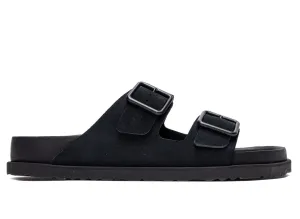 Raffia Slide Sandals Birkenstock 1774 Arizona in Cazador Black