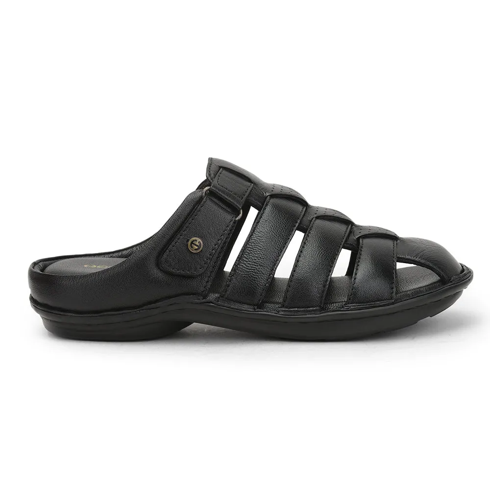 Peep Toe Shoes Sandals Healers Formal Sandal For Men (Black) ER-54 By Liberty