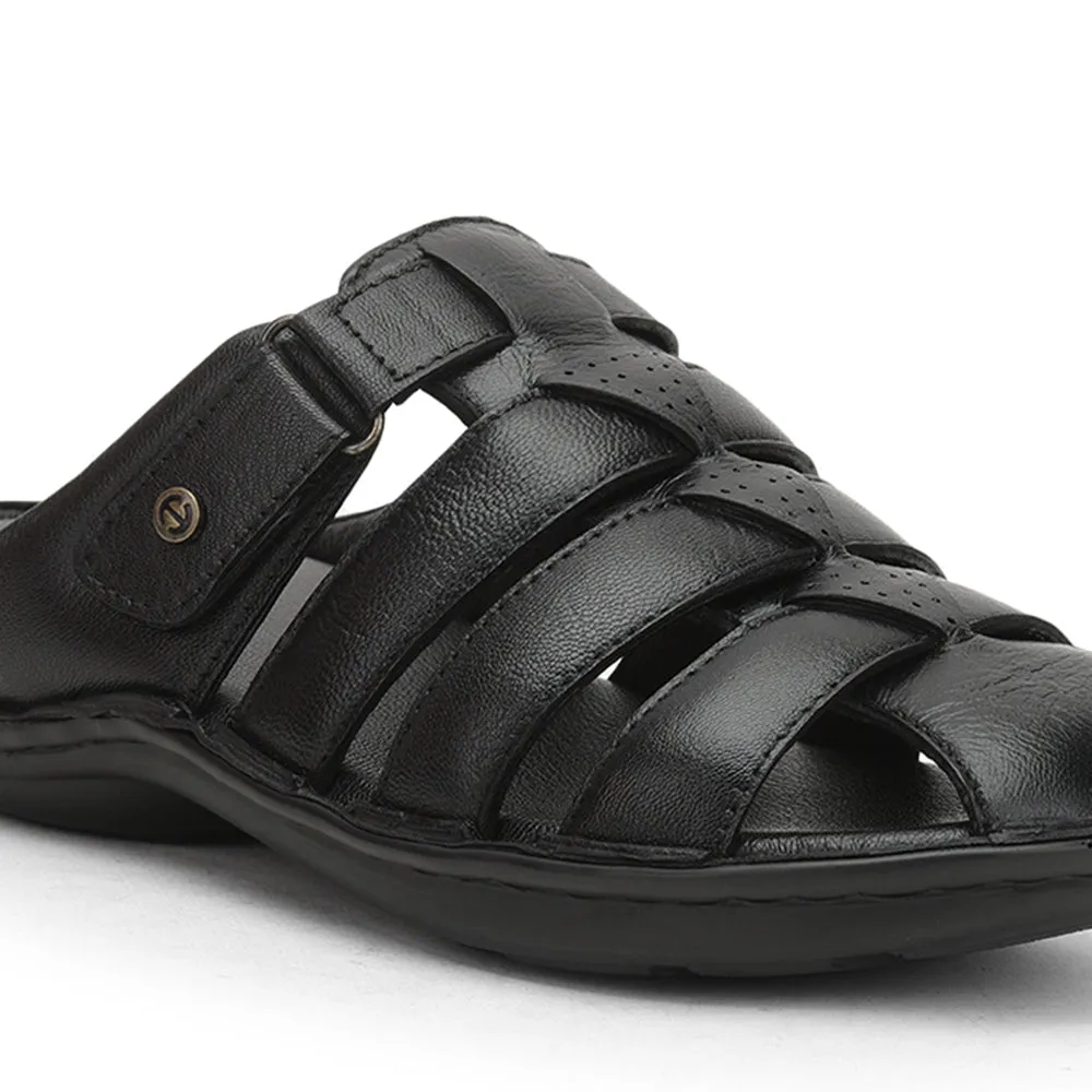 Low Wedge Healers Formal Sandal For Men (Black) ER-54 By Liberty