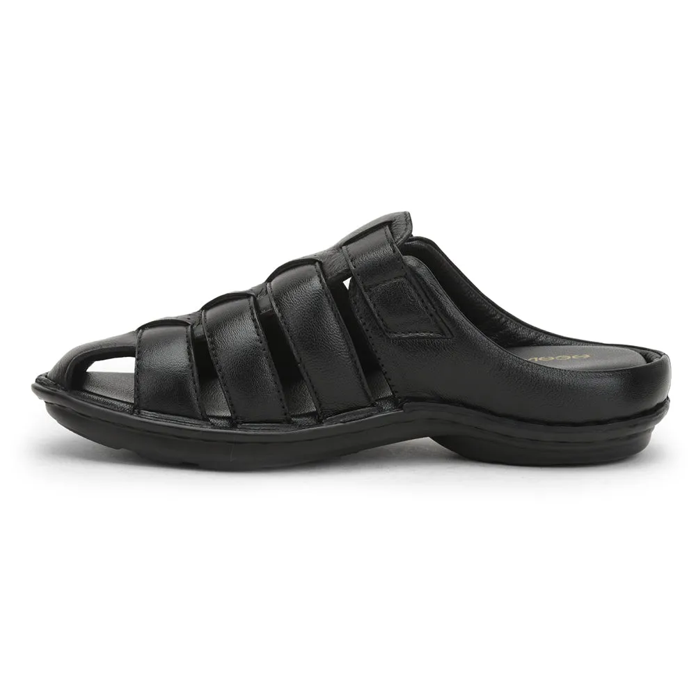 Wide Width Sandals Healers Formal Sandal For Men (Black) ER-54 By Liberty