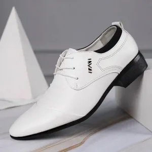 Puma X Fenty Avanti Casual Shoes Classic Men Dress Shoes Lace-up White Leather Shoes for Man Plus Size Point Toe Business Casual Men's Formal Shoes for Wedding