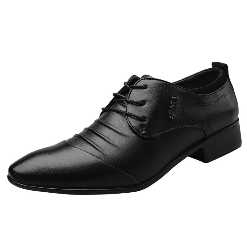 Best Casual Shoes For Winter Classic Men Dress Shoes Lace-up White Leather Shoes for Man Plus Size Point Toe Business Casual Men's Formal Shoes for Wedding