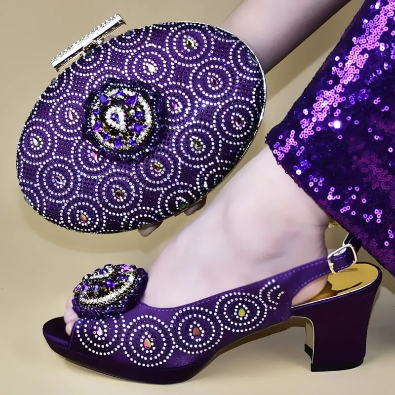Dress Shoes For Casual Wear New Arrival Shoe and Bag Set For African Women