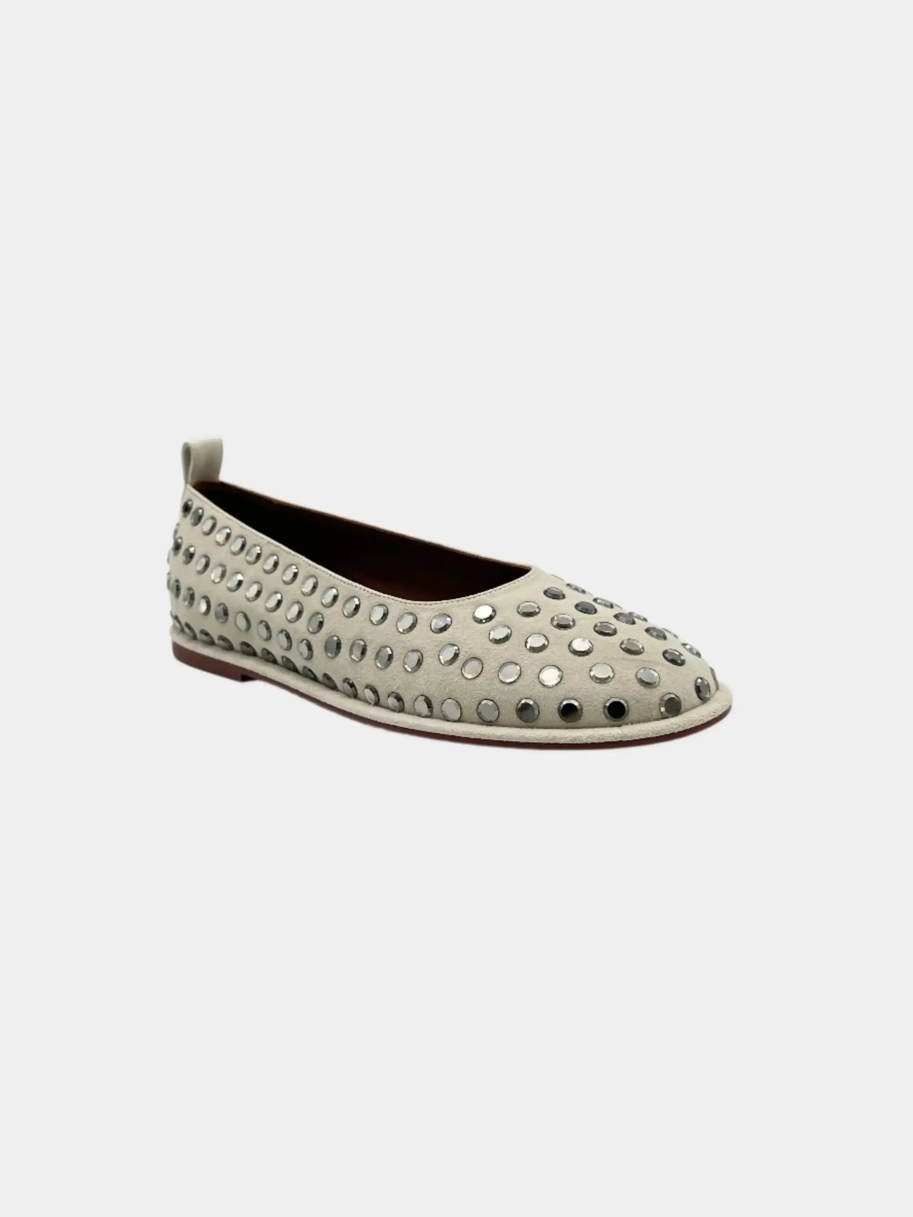 Alligator Loafers Nicoletta Crystal Suede Ballet Flats