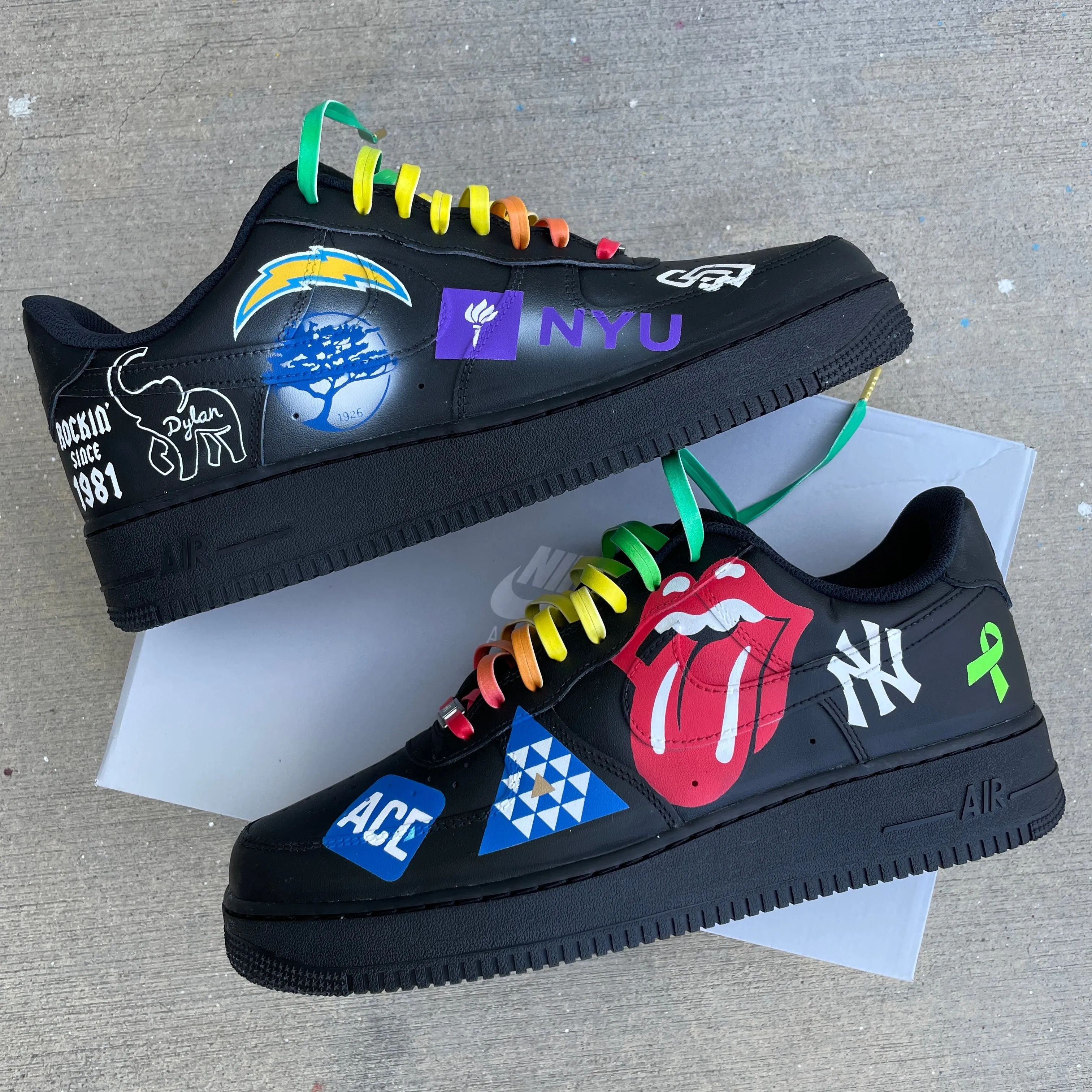 Nike AF1 Low "Logo Bomb" Sneakers - Custom Order Asics Gel Corrido Running Shoes T796n