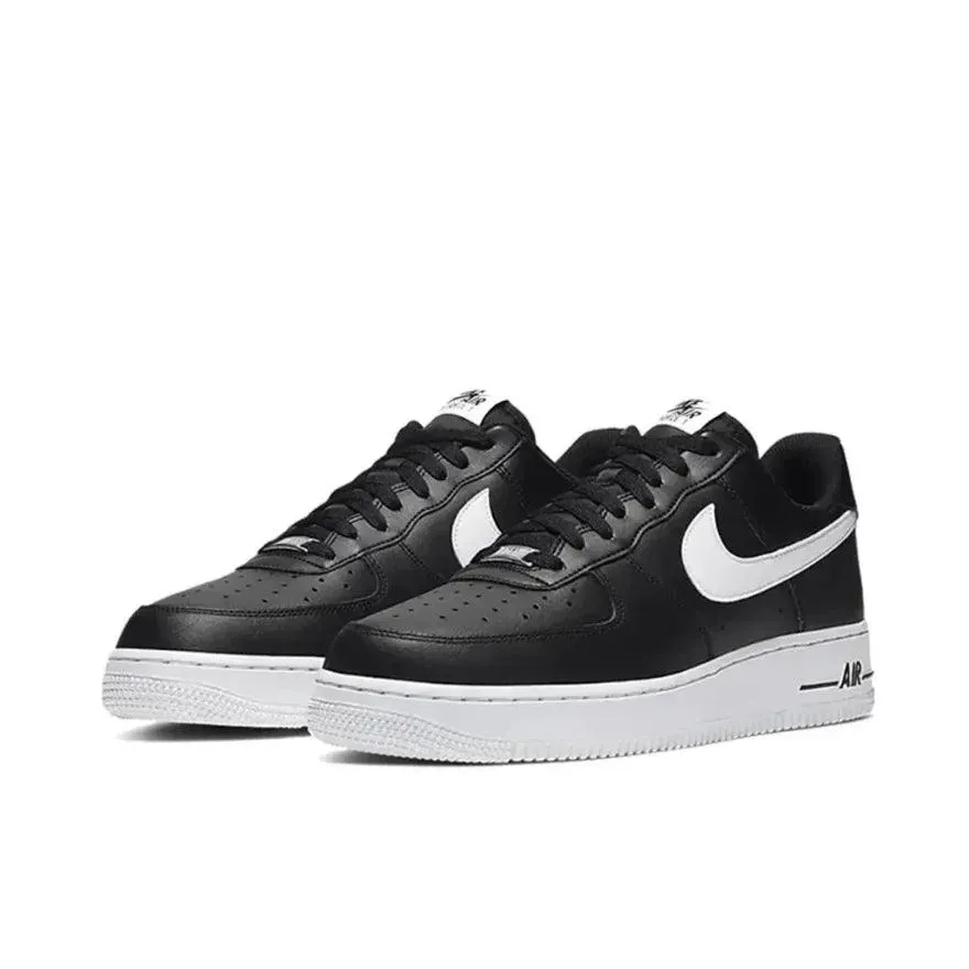 Nike Air Force 1 Comfortable and versatile non-slip wear-resistant Black Knight low-top board shoes black Asics Field Hockey Shoes
