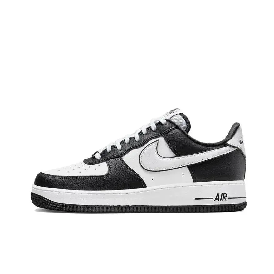 Asics Shoes Trend Nike Air Force 1 Comfortable and versatile non-slip wear-resistant Black Knight low-top board shoes black