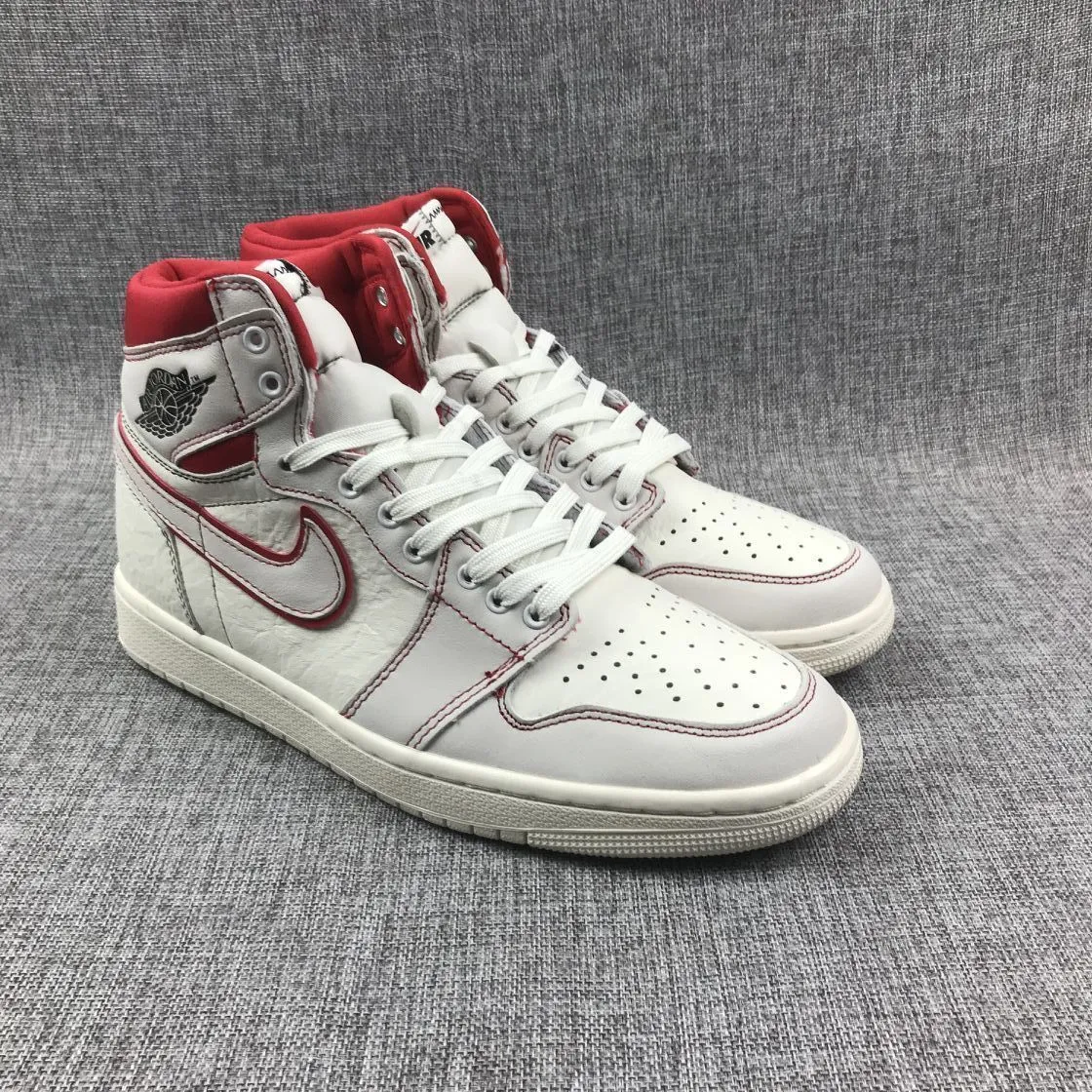 Nike Air Jordan 1 High Retro OG White Red Shoes Basketball Men Asics Jb Elite V Wrestling Shoes