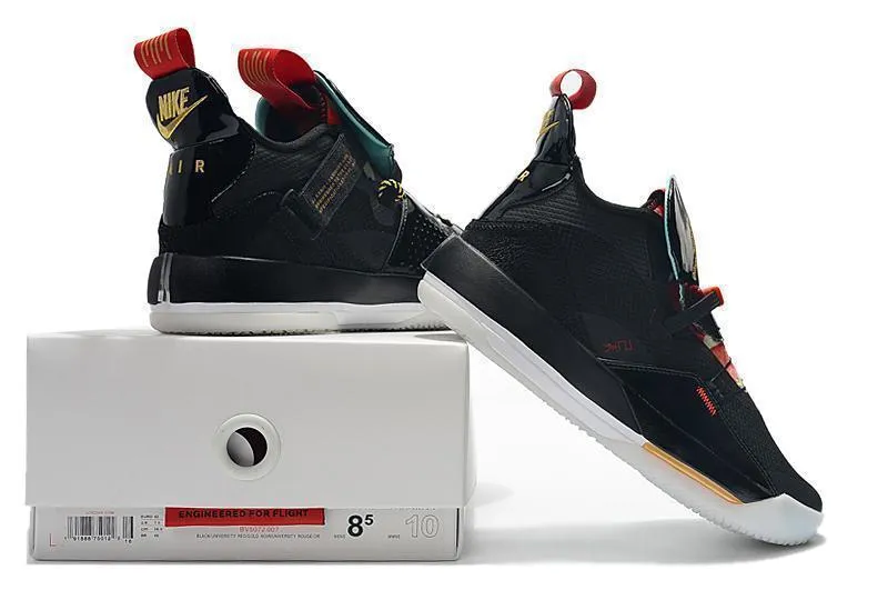 Nike Air Jordan 33 Black Red Men Shoes Sale Size US 7-12 Asics Gel Vanisher Running Shoes T75bq