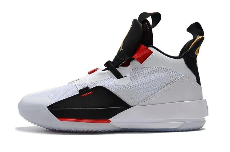 Nike Air Jordan 33 White Black Red Men Shoes Sale Size US 7,8,8.5,9.5,10,11,12 Asics Spikeless Golf Shoes