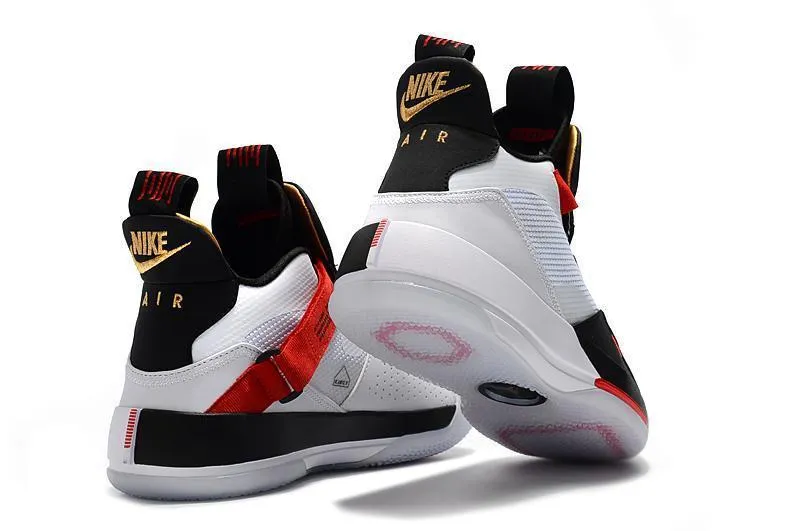 Asics Competition Shoes Nike Air Jordan 33 White Black Red Men Shoes Sale Size US 7,8,8.5,9.5,10,11,12