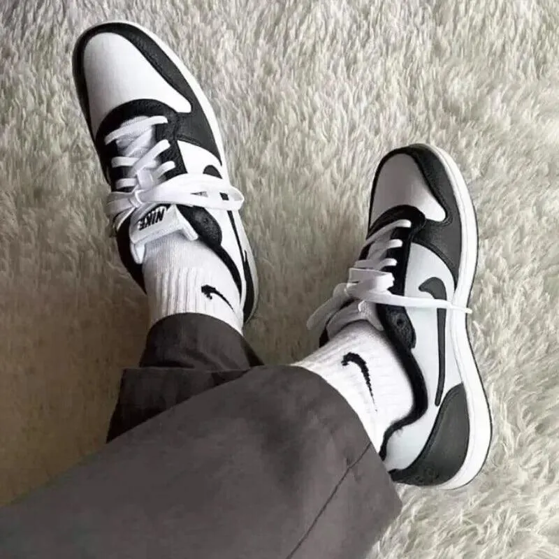 Asics Duomax Shoes Nike EBERNON low prm white and black sports and leisure comfortable retro hundred low-top board shoes for men