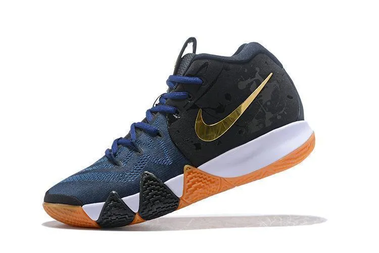 Nike Kyrie 4 Black Navy Gold Basketball Shoes Sneaker Sale Size US 7-12 Best Asics Shoes For Sever's Disease