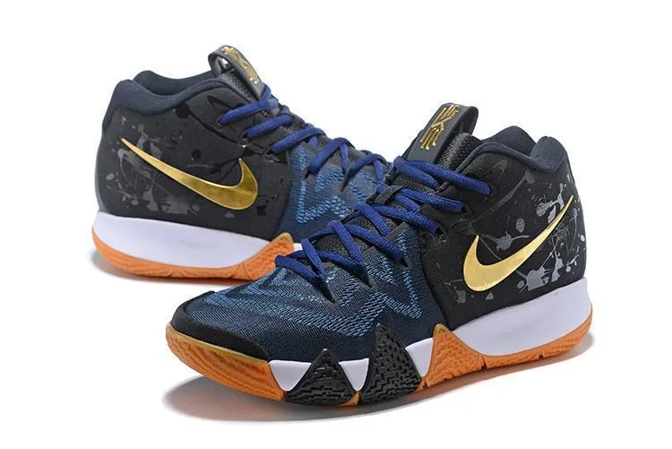 Asics 1990 Shoes Nike Kyrie 4 Black Navy Gold Basketball Shoes Sneaker Sale Size US 7-12