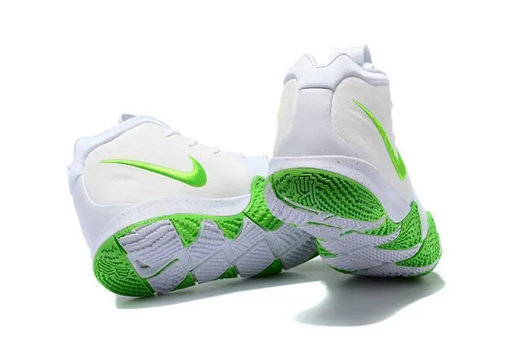 Asics Strength Training Shoes Nike Kyrie 4 White Green Men Basketball Shoes Sale Size US 7-12