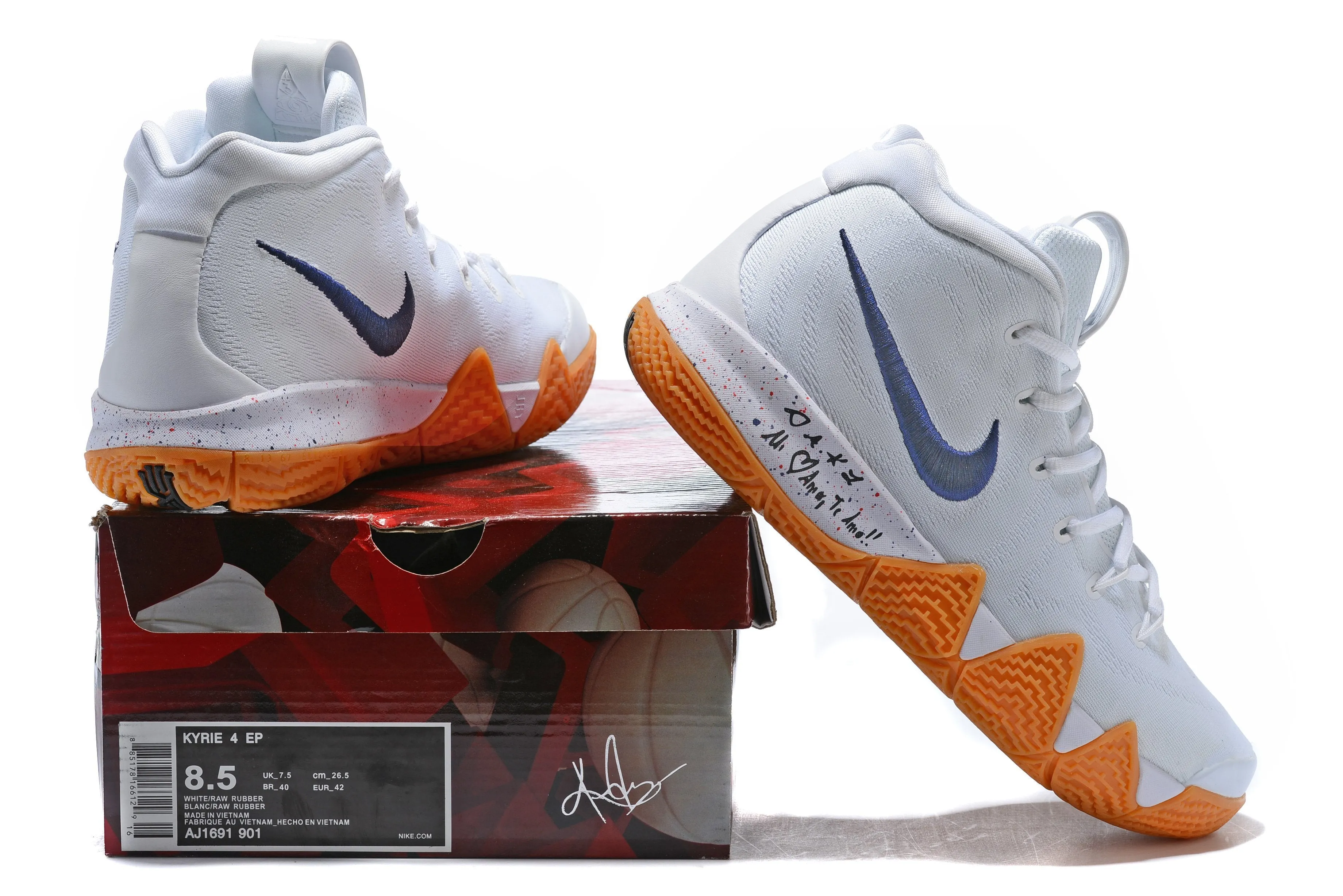 Nike Kyrie 4 White Raw Rubber Men Basketball Shoes Sale Size US 7,8,8.5,9.5,10,11,12 Asics Shoes Gt 2000 4