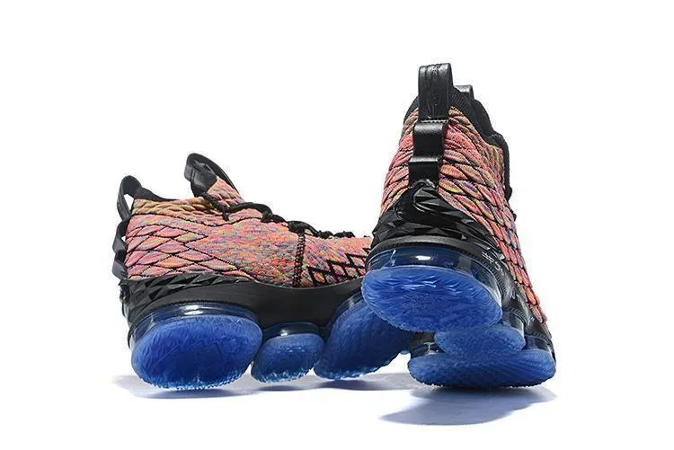 Nike Lebron XV 15 Black Rainbow Blue Men Shoes Sale Size US7,8,8.5,9,10,11,12 Asic Shoes For Flat Feet