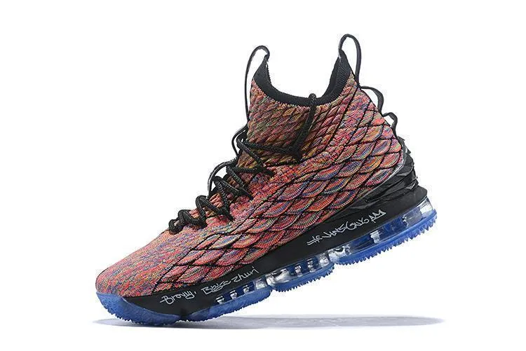 Nike Lebron XV 15 Black Rainbow Blue Men Shoes Sale Size US7,8,8.5,9,10,11,12 Best Running Shoe Asics