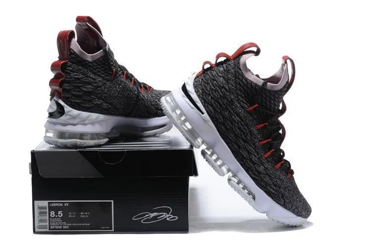 Cheap Asics Tiger Shoes Nike Lebron XV 15 Black Red White Men Shoes Sale Size US7,8,8.5,9,10,11,12
