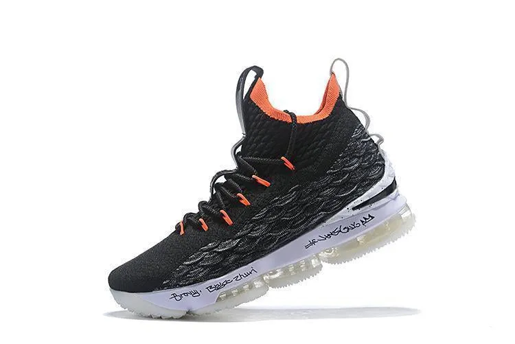 Asics Urban Shoes Nike Lebron XV 15 Black White Orange Men Shoes Sale Size US7,8,8.5,9,10,11,12