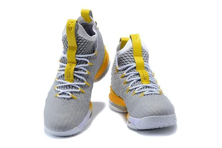 Nike Lebron XV 15 Grey Gold Yellow Men Shoes Sale Size US7,8,8.5,9,10,11,12 Best Asics Racing Shoes
